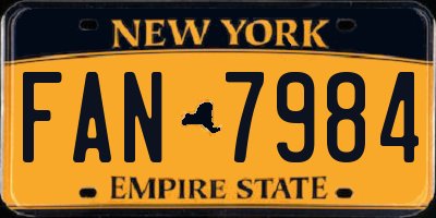 NY license plate FAN7984