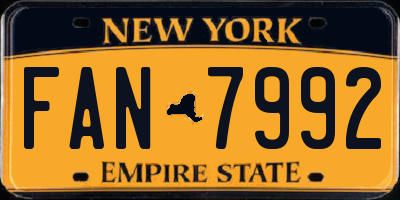 NY license plate FAN7992