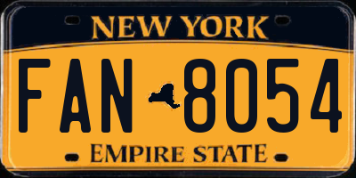 NY license plate FAN8054