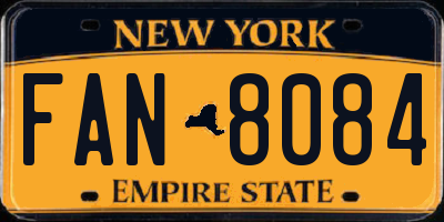 NY license plate FAN8084
