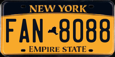 NY license plate FAN8088