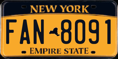 NY license plate FAN8091