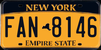 NY license plate FAN8146