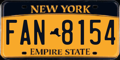 NY license plate FAN8154