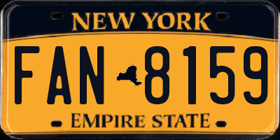 NY license plate FAN8159