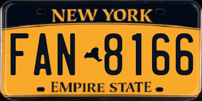 NY license plate FAN8166
