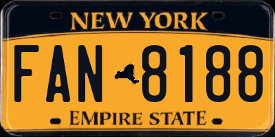 NY license plate FAN8188