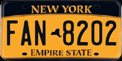 NY license plate FAN8202