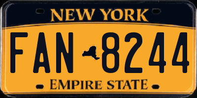 NY license plate FAN8244
