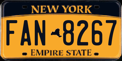 NY license plate FAN8267