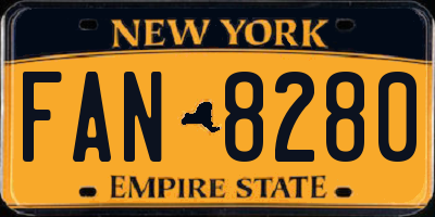 NY license plate FAN8280