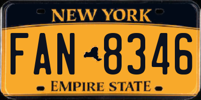 NY license plate FAN8346