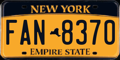 NY license plate FAN8370