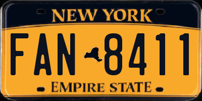 NY license plate FAN8411