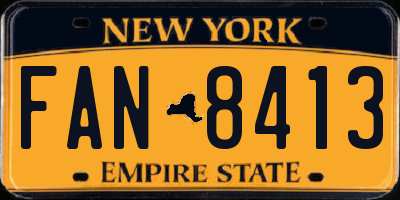 NY license plate FAN8413