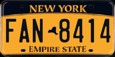 NY license plate FAN8414