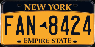 NY license plate FAN8424