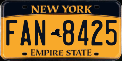 NY license plate FAN8425