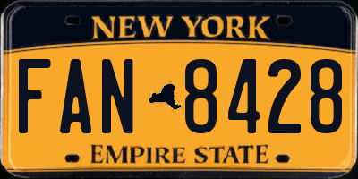 NY license plate FAN8428