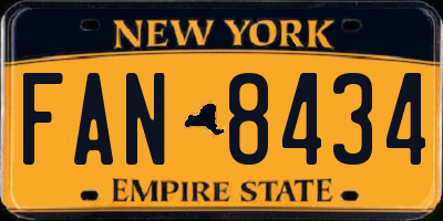 NY license plate FAN8434