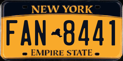 NY license plate FAN8441