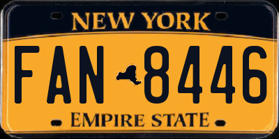 NY license plate FAN8446