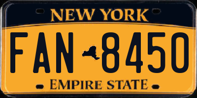 NY license plate FAN8450