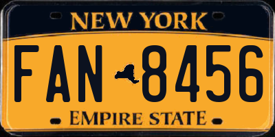 NY license plate FAN8456