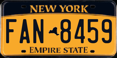 NY license plate FAN8459