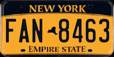 NY license plate FAN8463