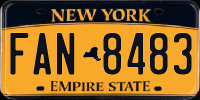 NY license plate FAN8483