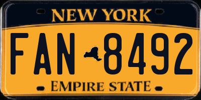 NY license plate FAN8492