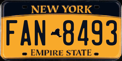 NY license plate FAN8493