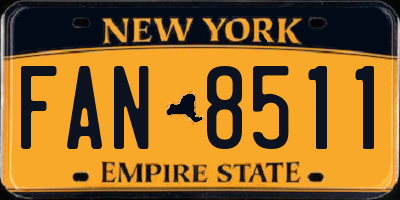 NY license plate FAN8511