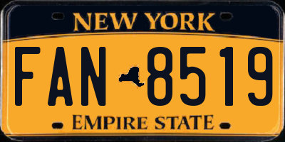 NY license plate FAN8519