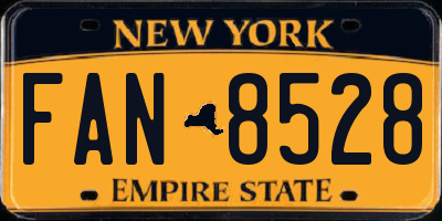 NY license plate FAN8528