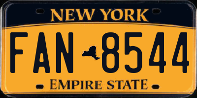 NY license plate FAN8544