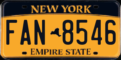 NY license plate FAN8546