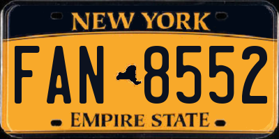 NY license plate FAN8552