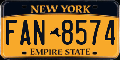 NY license plate FAN8574