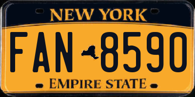 NY license plate FAN8590