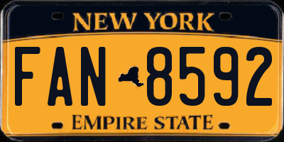 NY license plate FAN8592