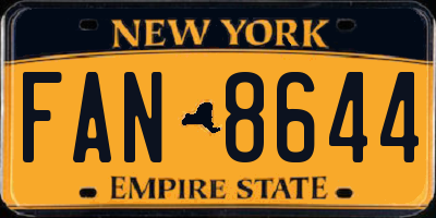 NY license plate FAN8644