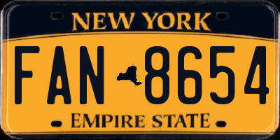 NY license plate FAN8654