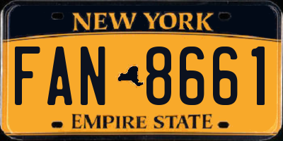 NY license plate FAN8661