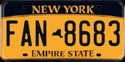 NY license plate FAN8683