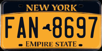 NY license plate FAN8697