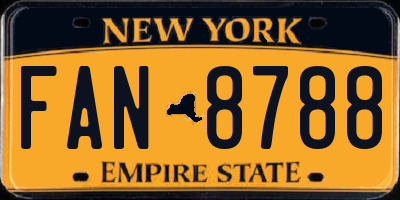 NY license plate FAN8788