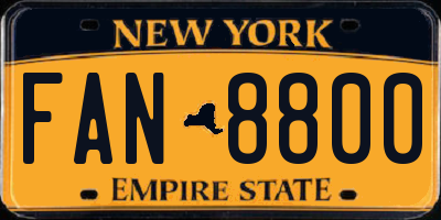 NY license plate FAN8800