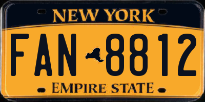 NY license plate FAN8812